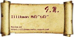 Illikman Máté névjegykártya